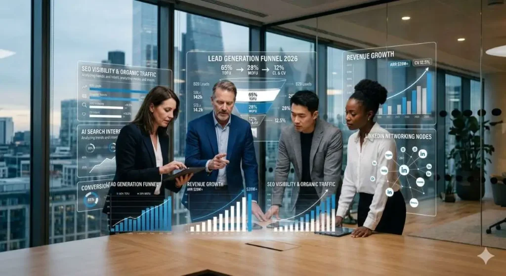 decision makers of a comapny discuss about how lead genration stretgies boost thier revanue